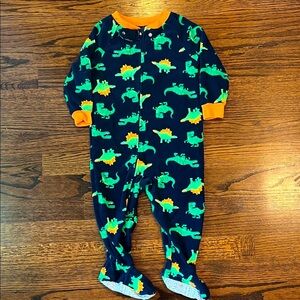 Carter's Navy and Green Dinosaur Footie Pajamas
